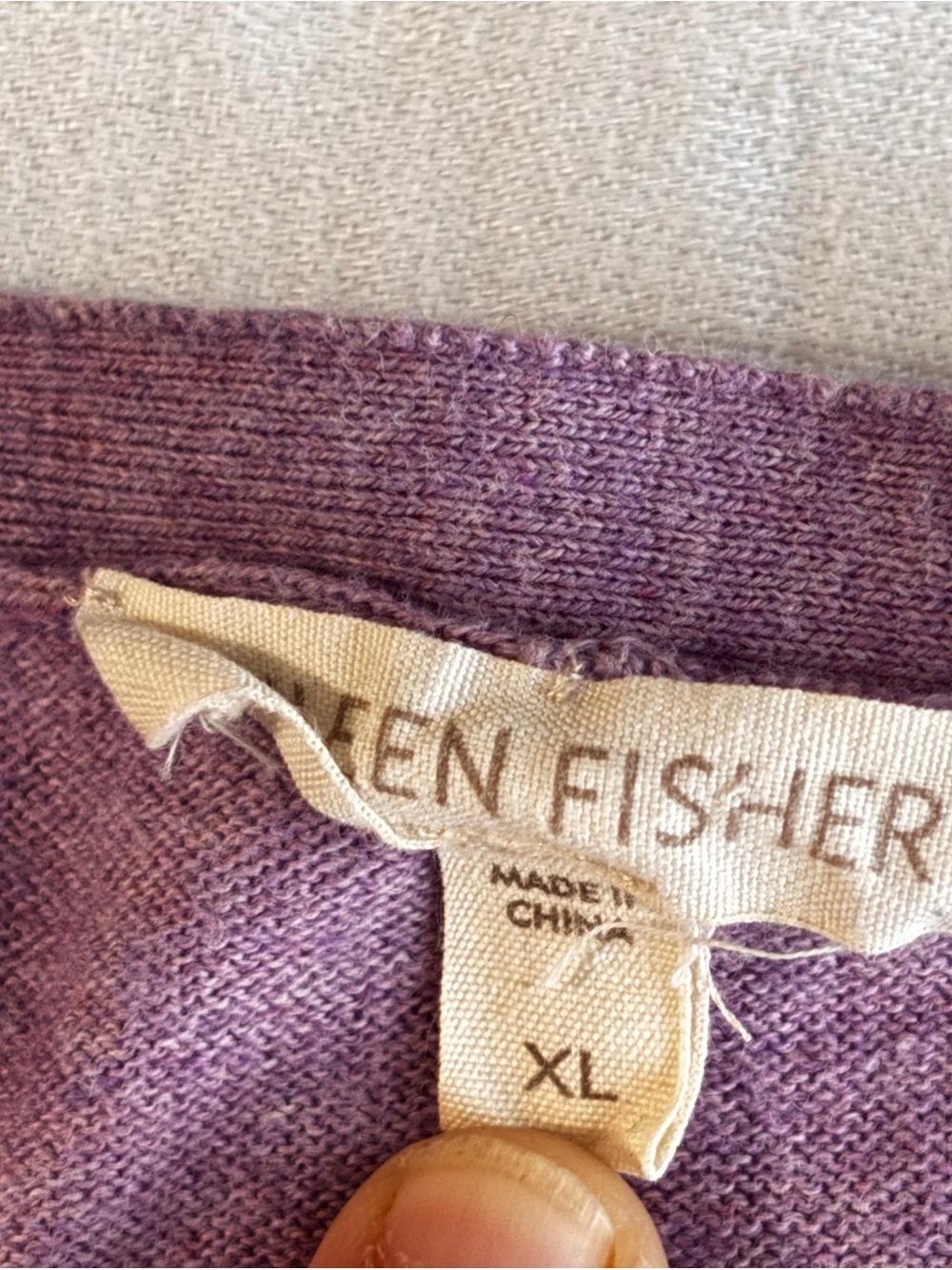 EILEEN FISHER: Lavender Cotton and Cashmere Tunic Sweater - Picture 6 of 6
